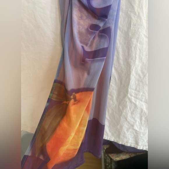 Silence + Noise Purple and Orange Halter Midi Dress Size XS NEW - Picture 11 of 16